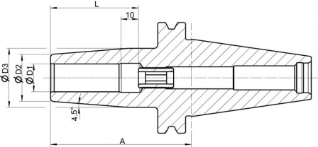Mandrin de frettage DIN69871 queue SK50 16,0x80mm 