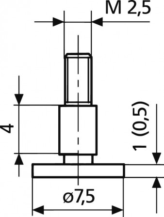 Touche de mesure à disque7,5x1,0mm 