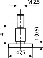 Touche de mesure à disque 7,5x1,0mm  