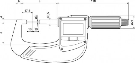 Micromètre numérique faces de mesure réduites 40 EWRi-B 25-50mm  