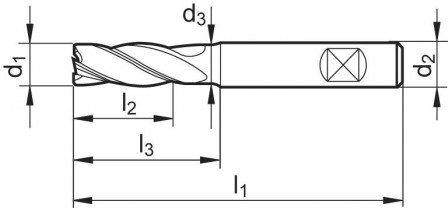 Fraise HPC longue carbure monobloc TiALN type INOX 35/38° D4 3,0mm  
