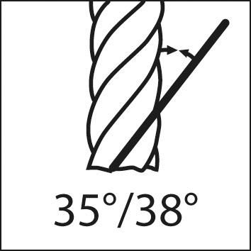 Fraise HPC courte carbure monobloc type INOX TiALN 35/38° D4 18mm  