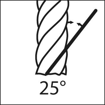 Fraise carbure monobloc type W queue HA D2 25° 20mm  