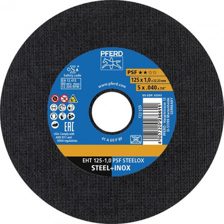 Meule à tronçonner droiteA24PPSF-INOX 178x2,5mm 