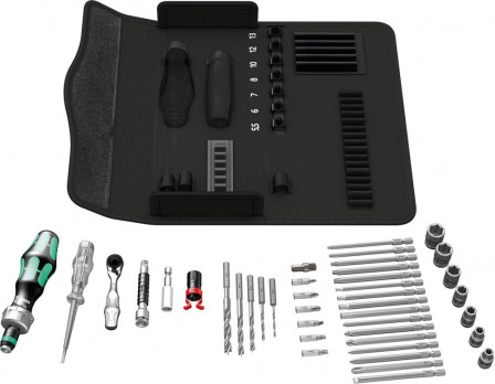 Jeu d'outils H1 Matériauen bois 41 pcs. dans boîtetextile 