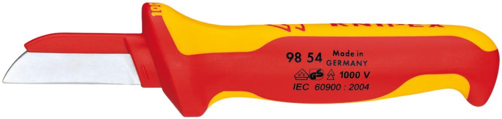 Couteau d'électricien VDE180mm avec lame 50mm ave c dos de lame en plastique 
