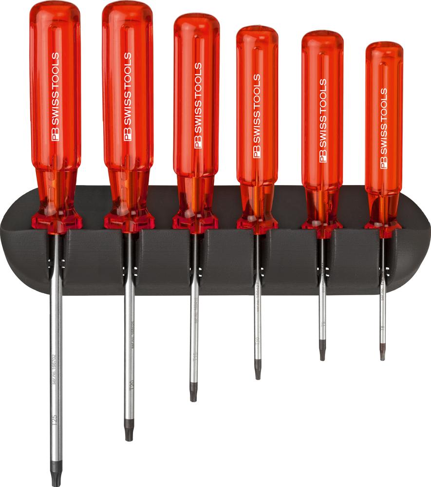 Jeu de tournevis 6 pièces, Torx dans support mural 