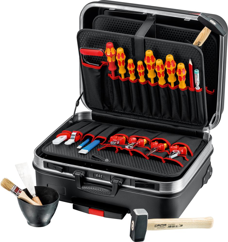 Jeu d'outils Basic Électronique 24 pcs. dans un chariot