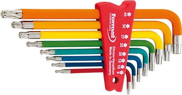 Jeu de clés mâles coudéespeintes T9-T40x mm