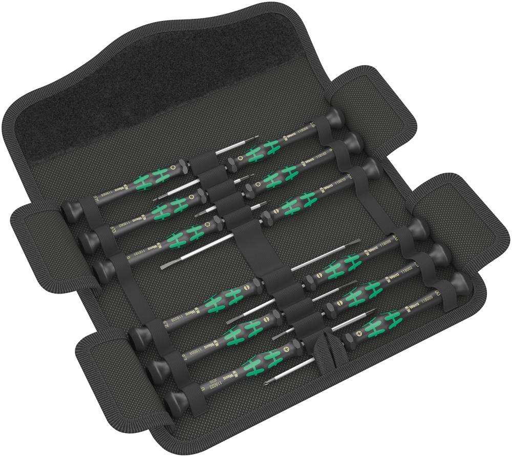 Jeu de tournevis électroniques 12 pièces dans une trousse 