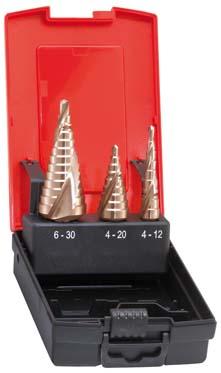 Jeu de forets étagés HSS goujure hélicoïdale 4-30mm 
