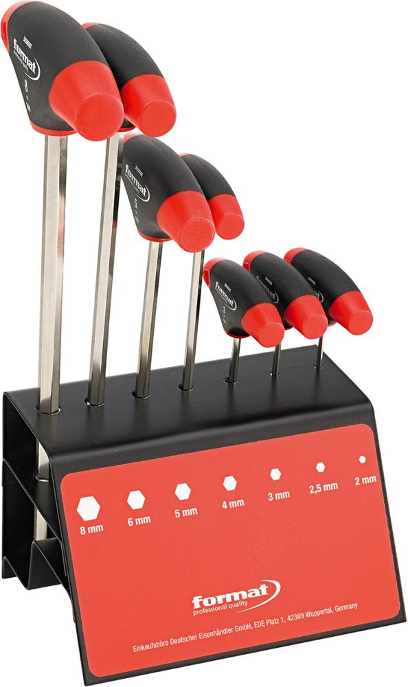 Jeu de tournevis à poignée en T six pans femelle 2-8x mm 7 pièces