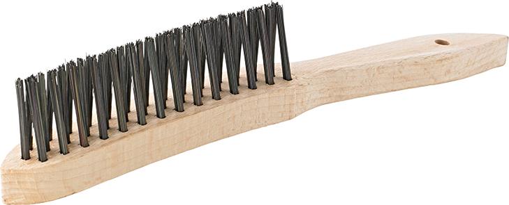 Brosse à soudures acier lisse 3 rangs mm