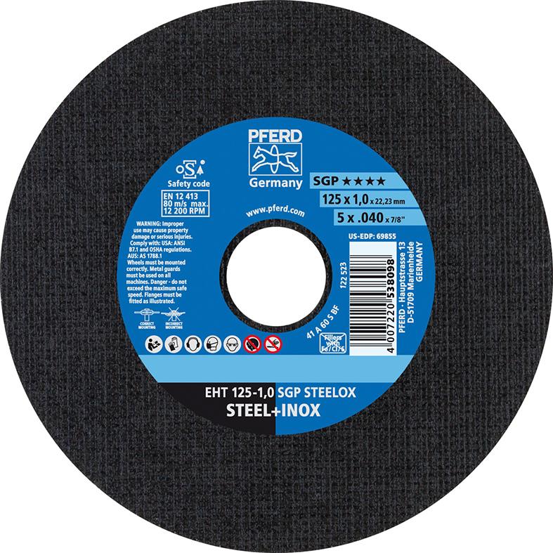 Meule à tronçonner droiteA60SSG-INOX 125x1mm