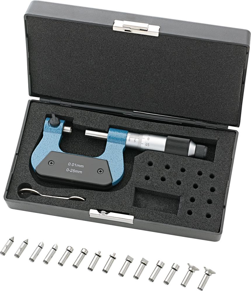 Micromètre avec embouts interchangeables 0-25mm