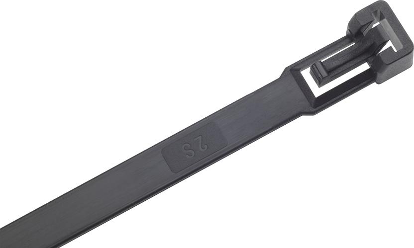 Serre-câbles nylon noir 280x7,5mm 100pcs desserrable  