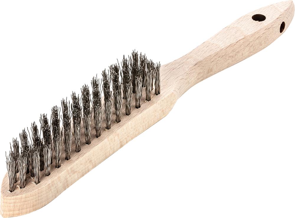 Brosse manuelle mét. inoxlisse 0,35mm 4 rangées