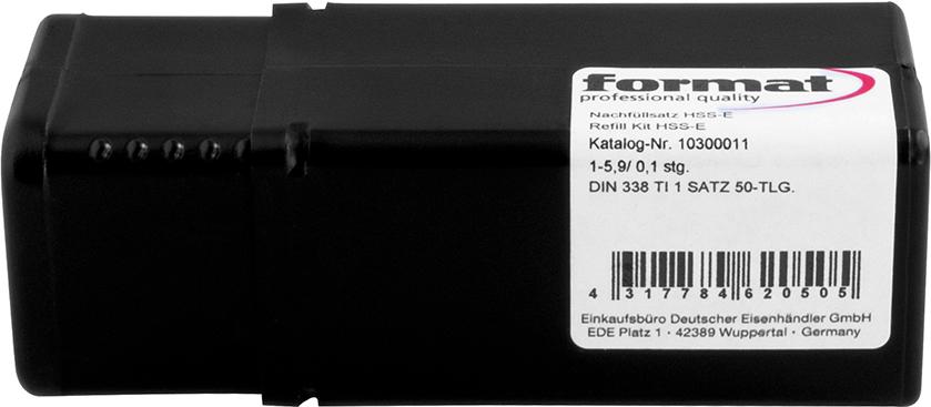 Kit recharge forets hél. DIN338 HSSE rect. type N Type TI 1-10mm
