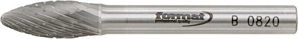 Fraise sur tige carbure forme flamme B 0820 C 6mm 8x20mm 