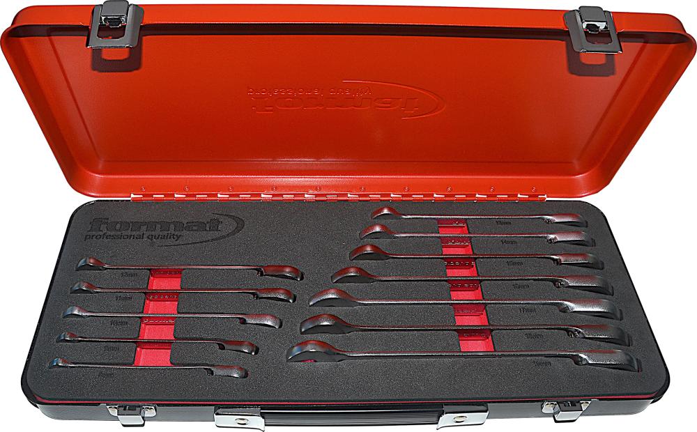 Jeu de clés à cliquet réversibles 8-19mm coffret métallique de 12 pièces 