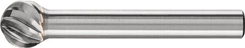 Fraise sur tige carbure forme sphérique 1009 inox 6mm 10x9mm