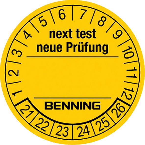 Étiquette de contrôle Benning
