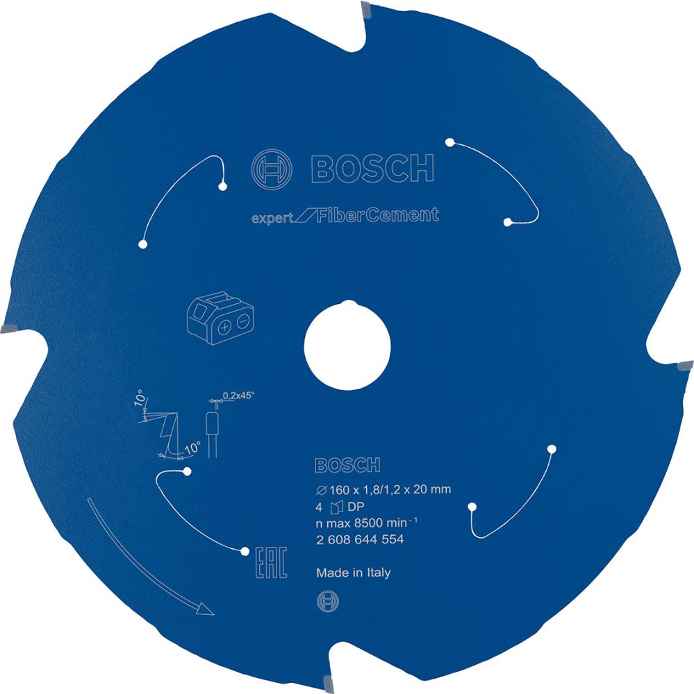 Fraise-scie en carbure 160x1,8/1,2x20 4D UE1pièce Expert for FiberCe ment