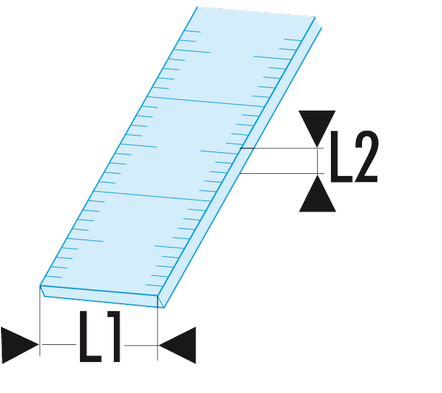 Réglet «&nbsp;long&nbsp;» semi-rigide Inox - 1 face