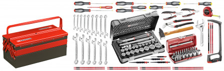 Sélection maintenance industrielle 96 outils - boîte métal 5 cases