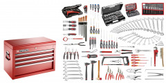 Sélection maintenance industrielle 200 outils - coffre 4 tiroirs