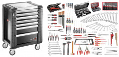 Sélection maintenance industrielle 200 outils - servante 7 tiroirs