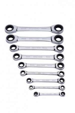 JEU DE 9 CLES POLYGONALES A CLIQUET 6 A 24 MM