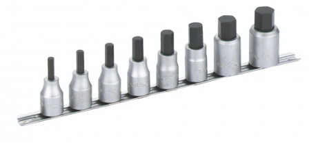 RACK 8 DOUILLES TOURNEVIS 1/2'' - 6 PANS