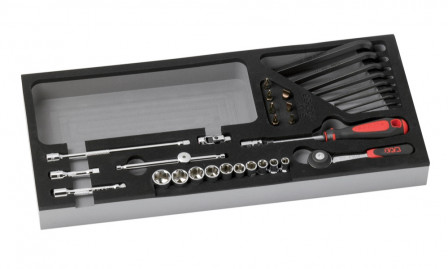 MODULE MOUSSE 1/3 DE 34 OUTILS 1/4'' 6 PANS EN MM