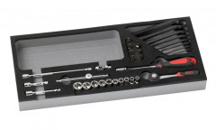 MODULE MOUSSE 1/3 DE 34 OUTILS 1/4'' 6 PANS EN MM