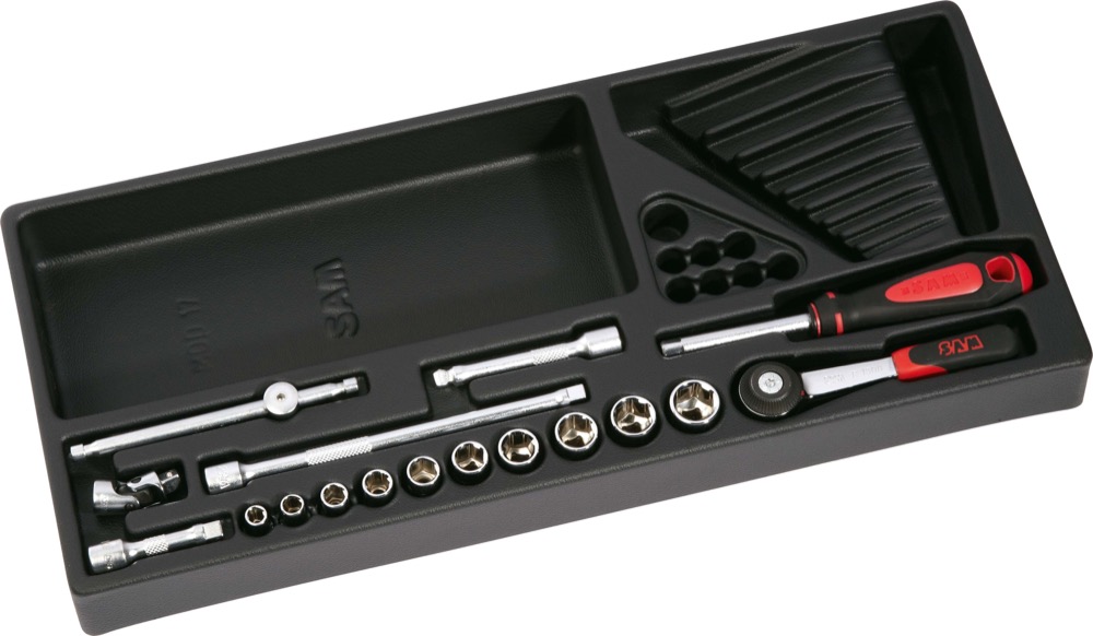 MODULE ABS 1/3 DE 17 OUTILS 1/4'' 6 PANS EN MM