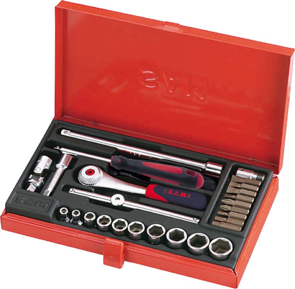 DOUILLES ET ACCESSOIRES 1/4'' - COFFRET DE 26