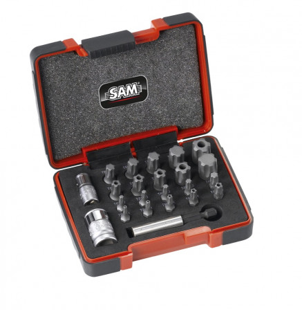 COFFRET 23 EMBOUTS TORX ET TORX PLUS AVEC ADAPTATEURS