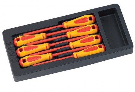 jeu de 7 tournevis isoles 1000v en module abs