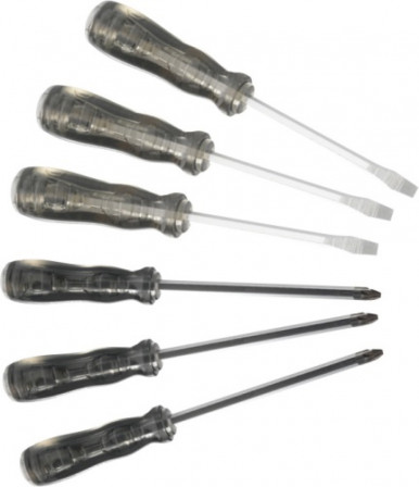 jeu 6 tournevis a frapper acetate fente et phillips