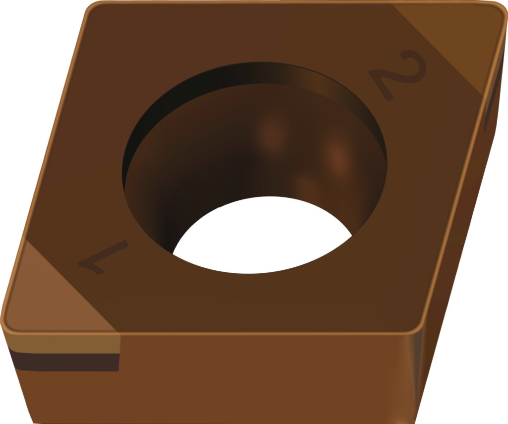 Plaquettes de tournage CBN – rhombique positive 80°