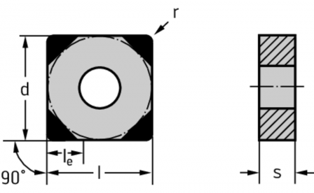 Plaquettes de tournage CBN – Carrées négatives