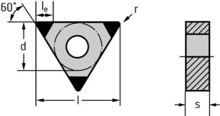 Plaquettes de tournage CBN – A trois pans négativess 60°