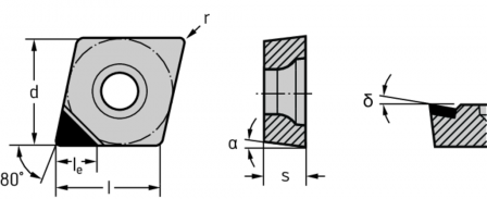 Plaquettes de tournage PCD – Rhombique positive 80°