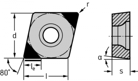 CBN – rhombique positive 80° 7636862