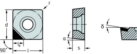 Plaquettes de tournage PCD – Carrées positives
