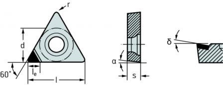 Plaquettes de tournage PCD – A trois pans positives 60°