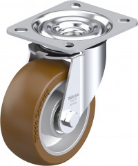 Roulette pivotante polyuréthane Besthane® avec platine à visser