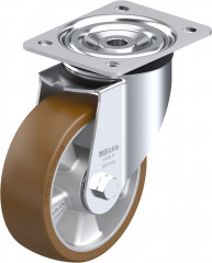 Roulette pivotante polyuréthane Besthane® avec platine à visser