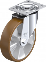 Roulette pivotante polyuréthane Besthane® avec platine à visser